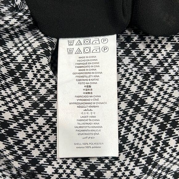 41. Michael Kors Black & White Houndstooth mini flounce skirt Size 10 NWT - Picture 10 of 11